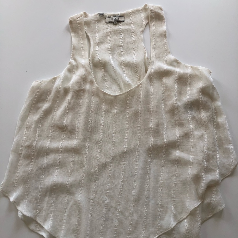 Guess shiffon off white top